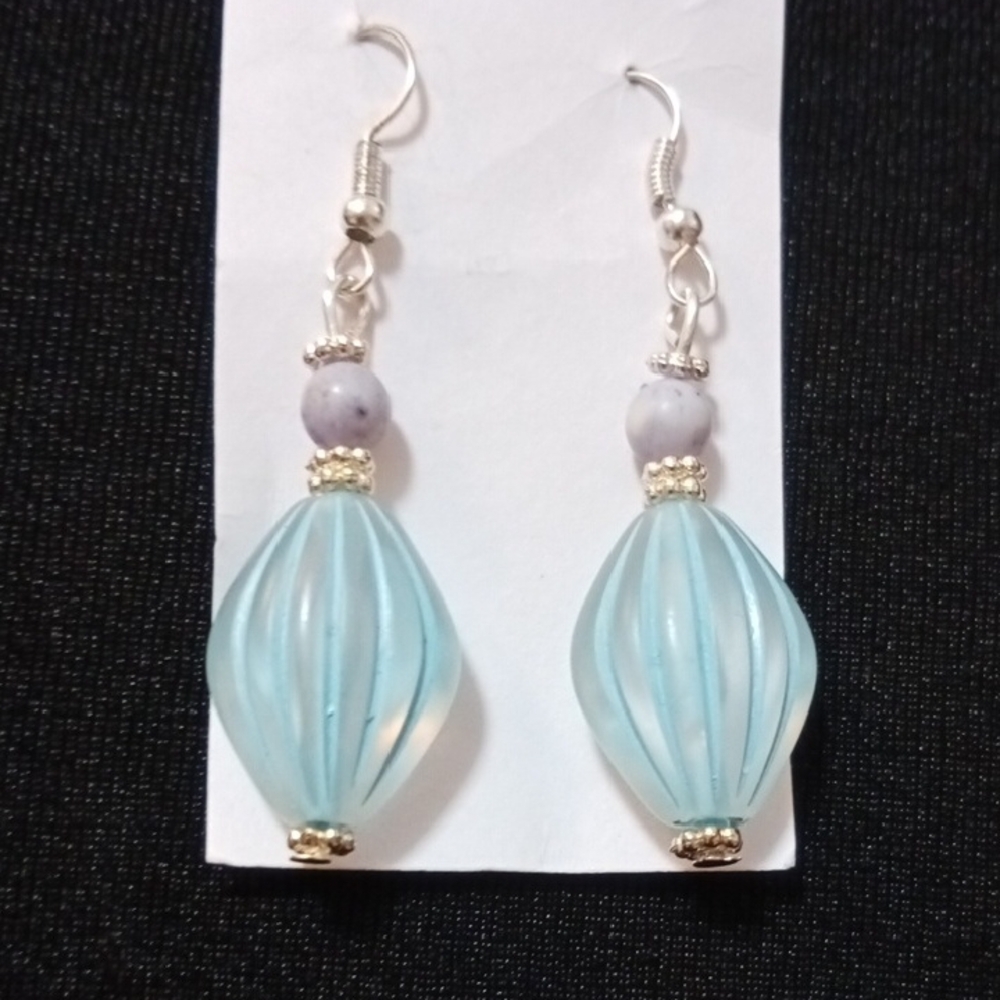 Elegant Handmade Blue and Silver Earrings